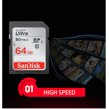 Panasonic MDH2 Kamera için İdeal Sandisk 64 Gb Class 10 SDHC Hafıza kartı